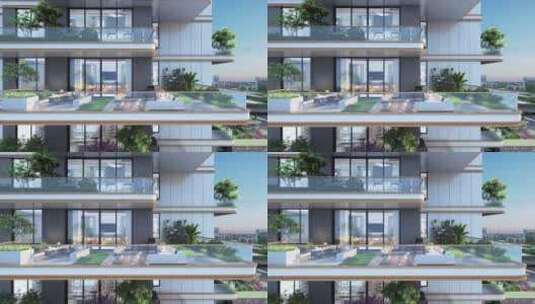 第四代住宅超大阳台三维动画效果高清在线视频素材下载