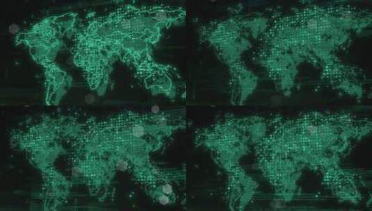 世界地图数字二进制代码背景V06高清在线视频素材下载