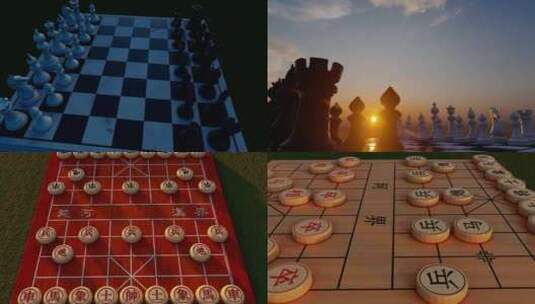 象棋比赛和棋局博弈高清在线视频素材下载