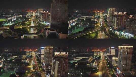 福州夜景航拍延时五四路尤溪洲大桥闽江灯光高清在线视频素材下载