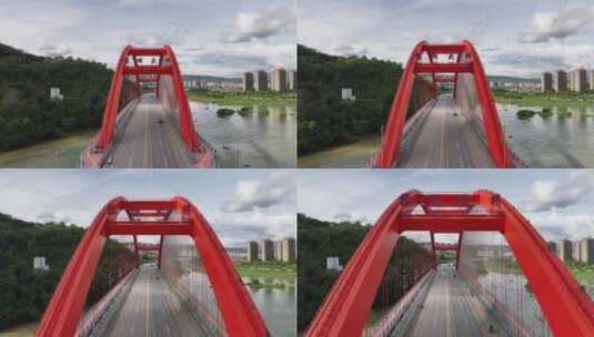 澜沧江黎明大桥航拍高清在线视频素材下载