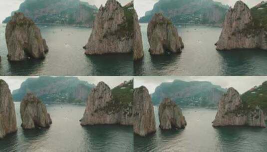 海边悬崖海景游艇度假高清在线视频素材下载