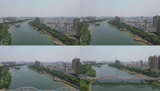 航拍河南漯河城市建设高清在线视频素材下载