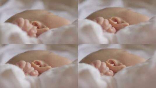 新生儿，婴儿，手，耳朵高清在线视频素材下载