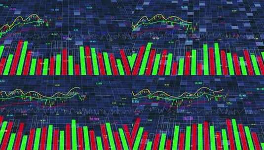 金融证券交易市场K线走势图的背景高清在线视频素材下载