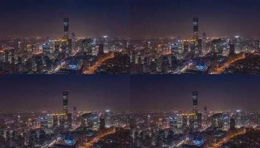 粤港澳大湾区城市繁华夜景深圳CBD城市核心高清在线视频素材下载