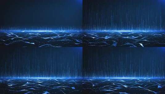 蓝色科技数字粒子地球LED背景视频高清在线视频素材下载
