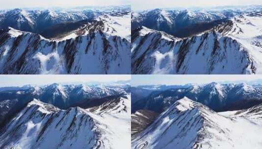 航拍川西雪山山脉全景小金夹金山高清在线视频素材下载