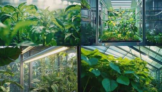 现代农业温室种植 绿色科技植物生长农业革高清在线视频素材下载