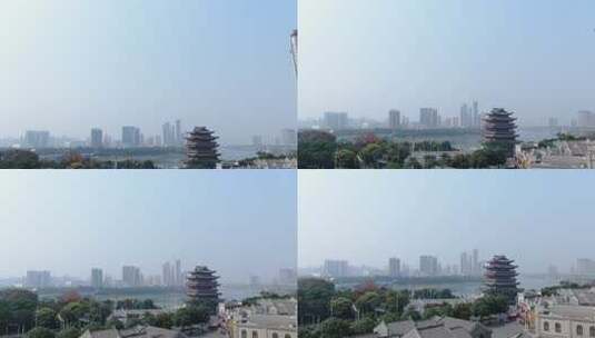 广西南宁三街两巷中式古建筑邕江畅游阁高清在线视频素材下载
