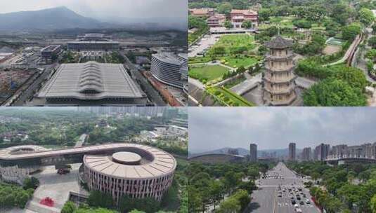 福建莆田城市风光旅游景区航拍高清在线视频素材下载