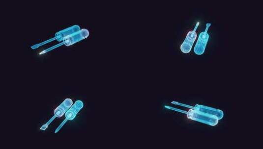 螺丝刀全息图4k高清在线视频素材下载