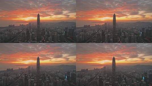 深圳日落晚霞高清在线视频素材下载