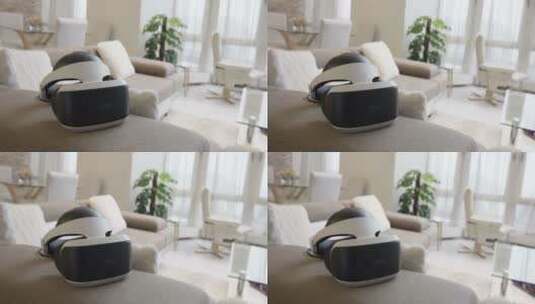 虚拟现实设置在客厅高清在线视频素材下载