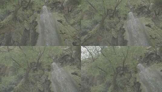 4k航拍山水树木瀑布天空水珠滴落高清在线视频素材下载