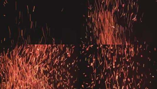木柴燃烧的火花高清在线视频素材下载