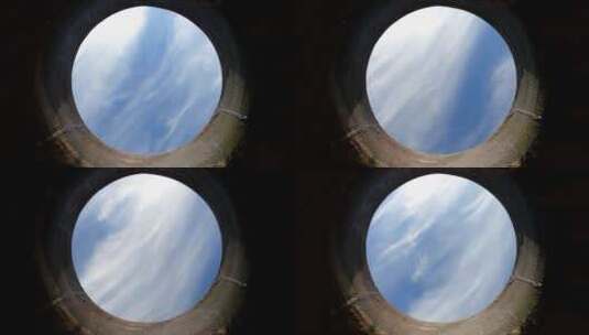 摄像机在坛子中拍摄的天空延时高清在线视频素材下载