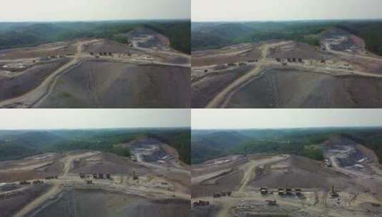 航拍的山顶煤矿景观高清在线视频素材下载