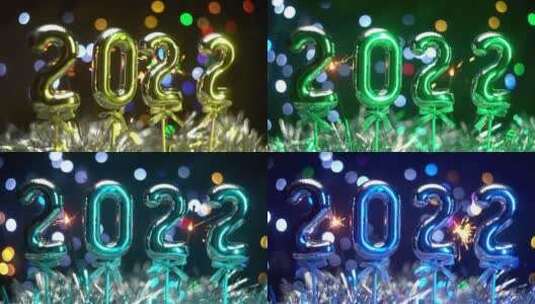 庆祝2022的新年装饰高清在线视频素材下载