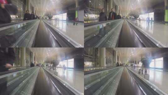 机场提着背包的旅客高清在线视频素材下载