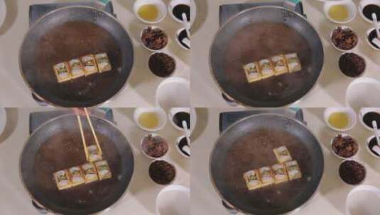 烧制红烧豆腐盒子高清在线视频素材下载