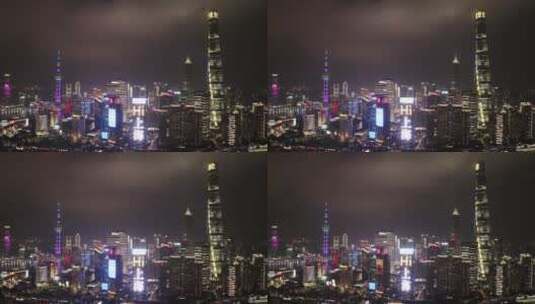 上海外滩陆家嘴夜景高清在线视频素材下载