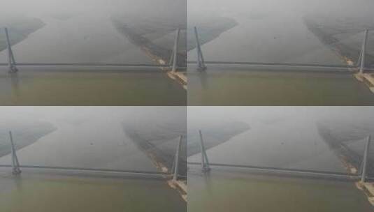 刚修建好的长江大桥航拍高清在线视频素材下载