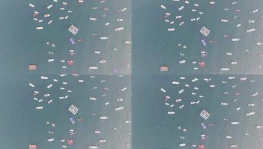 俯拍蓝色海洋游船大海高清在线视频素材下载