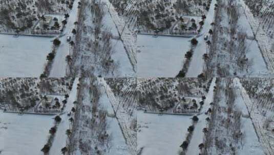 大气的河边雪景，雪景题材高清在线视频素材下载