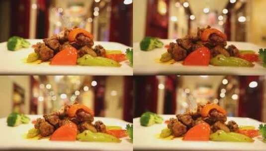 【镜头合集】高档餐厅大厨上菜高清在线视频素材下载