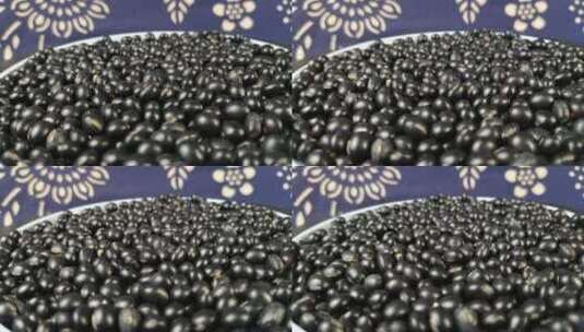 青仁黑豆有机食品五谷杂粮豆类4k视频高清在线视频素材下载