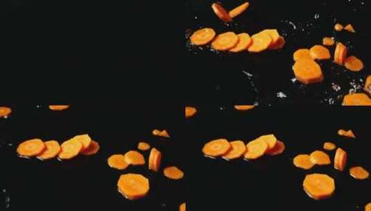 落下的胡萝卜片高清在线视频素材下载
