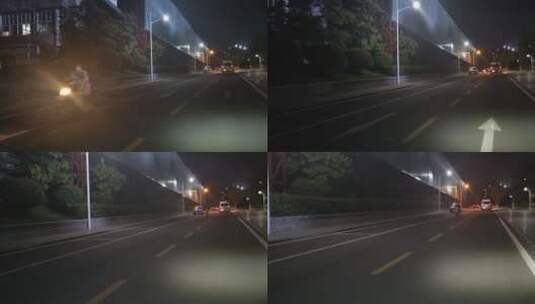 城市夜景街头景象商铺行人路上交通高清在线视频素材下载