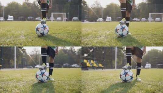 足球 踢足球 特写 运动 竞技高清在线视频素材下载
