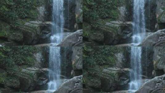 天台山石梁飞瀑瀑布水流高清在线视频素材下载