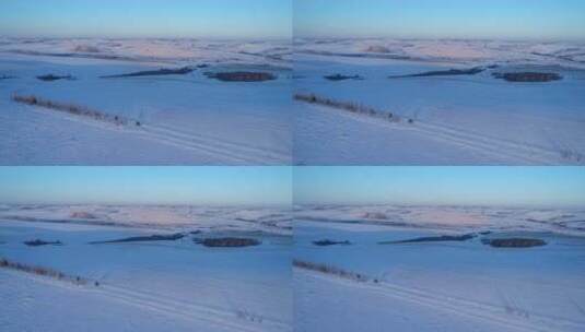 航拍内蒙古雪域雪原冬雪高清在线视频素材下载