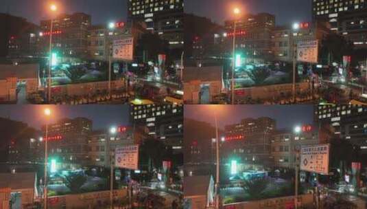 上海六院夜景高清在线视频素材下载