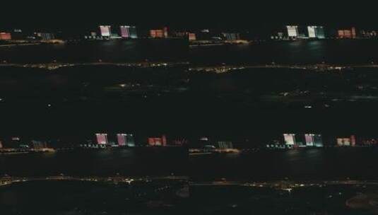 城市航拍湖南长沙橘子洲大桥夜景高清在线视频素材下载