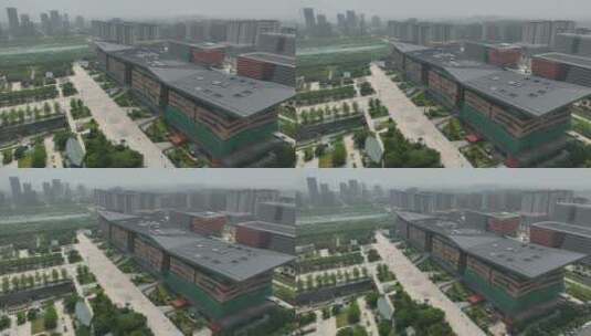 扬州市民中心广场「航拍分镜1」20220705高清在线视频素材下载