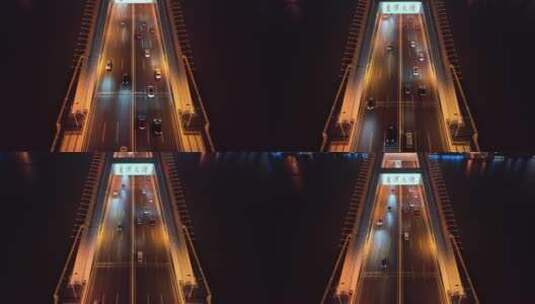 路桥夜景航拍高清在线视频素材下载
