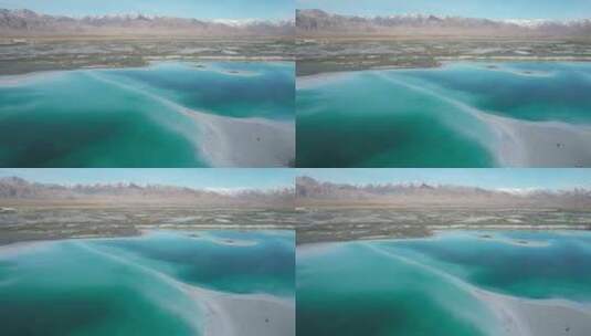 青海大柴旦翡翠湖自然风光航拍高清在线视频素材下载