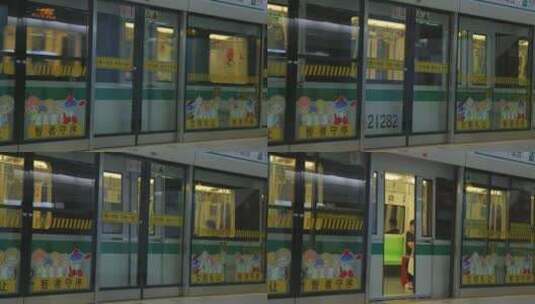 上海12号线地铁列车进站驶出8K实拍高清在线视频素材下载
