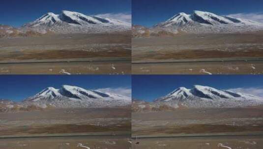 帕米尔高原慕士塔格峰雪山下的中巴公路高清在线视频素材下载