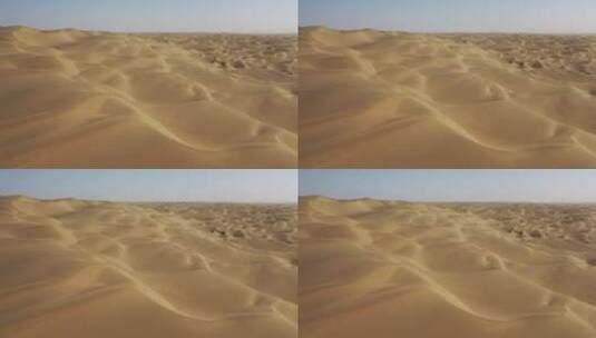 航拍新疆塔里木盆地塔克拉玛干沙漠风光高清在线视频素材下载
