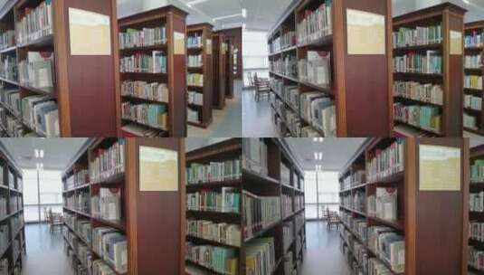图书馆书架环境4K素材高清在线视频素材下载