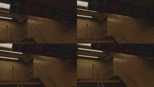 地铁里面的楼梯高清在线视频素材下载