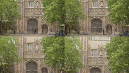 倾斜拍摄古老的学院高清在线视频素材下载