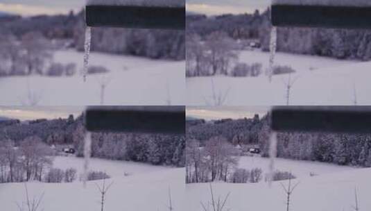 森林雪地里的小屋高清在线视频素材下载