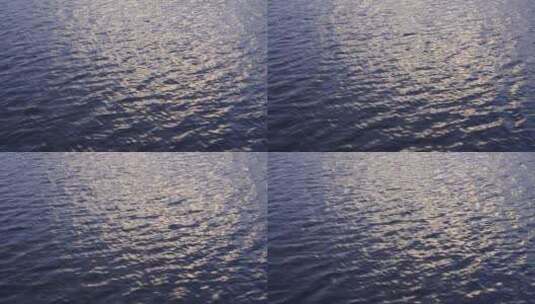 黄昏夕阳下海面湖面水面波纹涟漪水波光粼粼高清在线视频素材下载