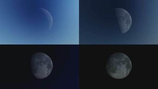 月亮阴晴圆缺变化高清在线视频素材下载